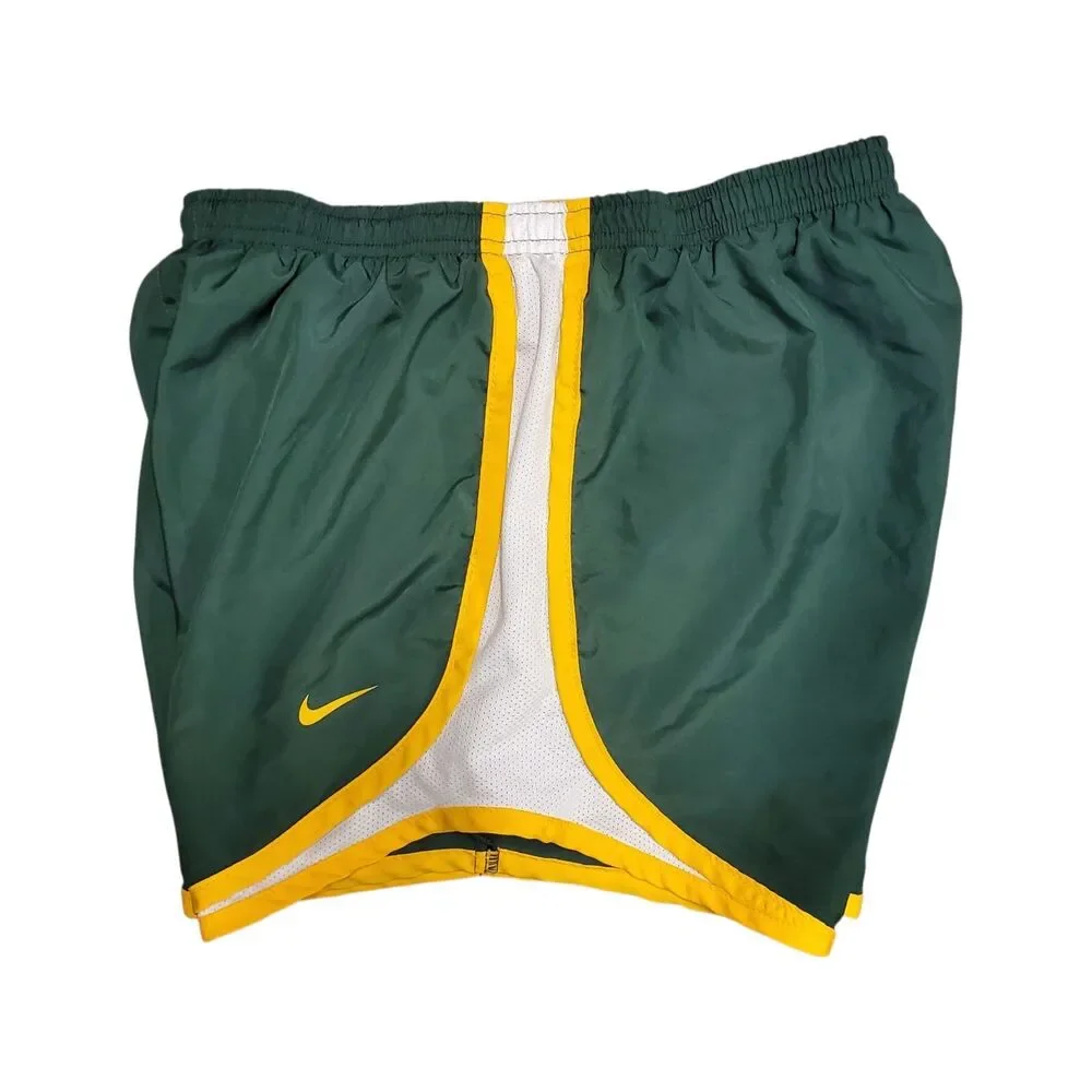 BAYLOR BEARS Shorts Womens Small Green Gold NIKE Running Activewear Workout